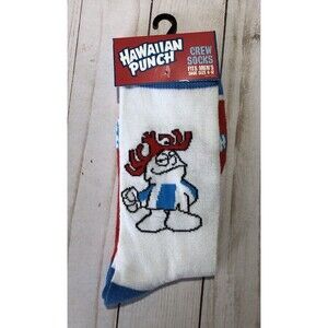Hawaiian Punch Novelty Funky Crew Socks Sz 6-12 Adult Pair Odd Sox Fun Gift NEW